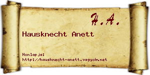 Hausknecht Anett névjegykártya